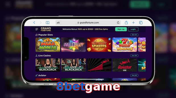 Main screen of 8Betgame ios page for PK players